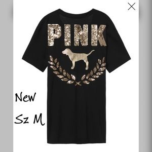 Victoria’s Secret Pink M bling dog shirt top NIB